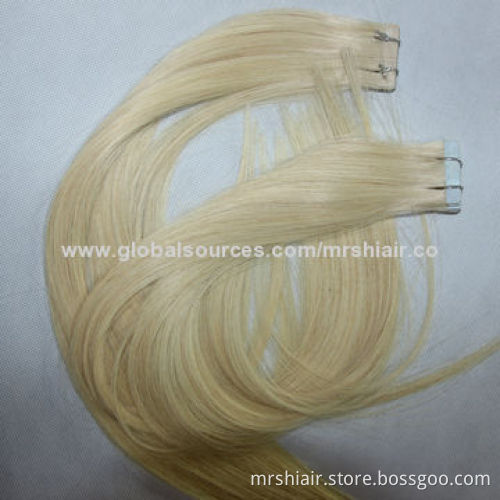 20-inch blond color Brazilian virgin tape in hair extensions